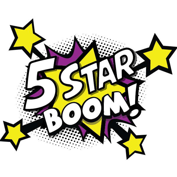 KRB Graphics brand identity design – 5 star boom
